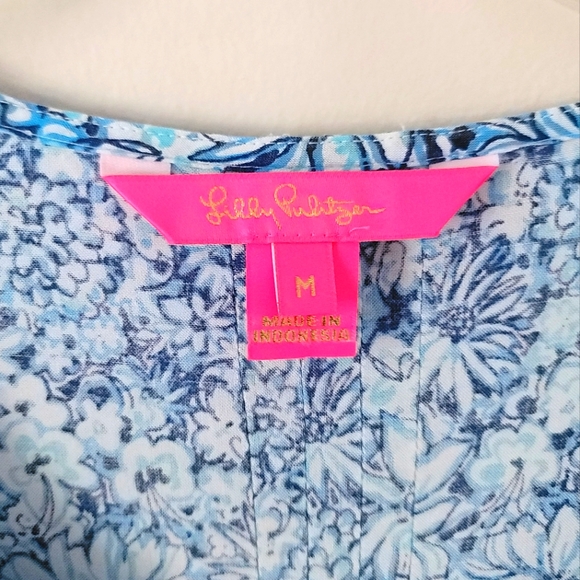 Lilly Pulitzer Embellished Tunic Floral Blouse, Size M - Picture 4 of 8